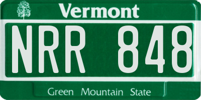 VT license plate NRR848