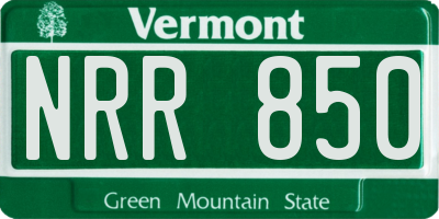 VT license plate NRR850