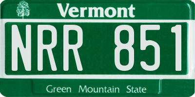 VT license plate NRR851