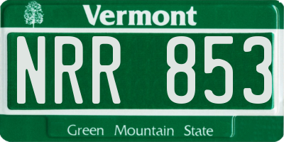 VT license plate NRR853