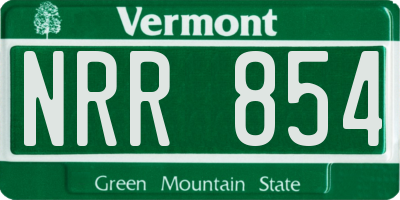 VT license plate NRR854