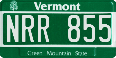 VT license plate NRR855