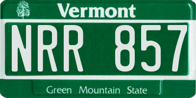 VT license plate NRR857