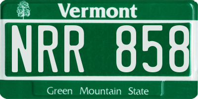 VT license plate NRR858