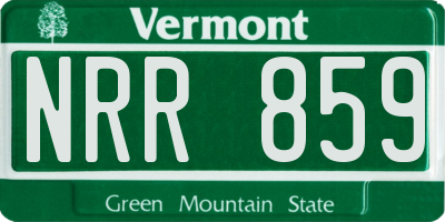VT license plate NRR859