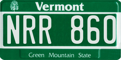 VT license plate NRR860