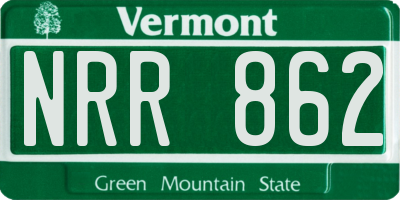 VT license plate NRR862