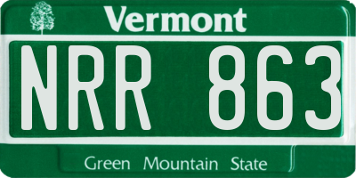 VT license plate NRR863