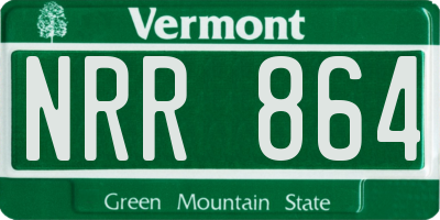 VT license plate NRR864