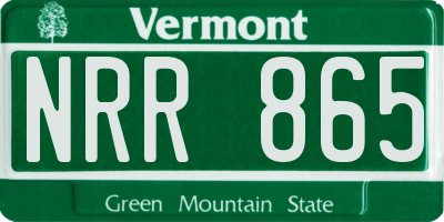 VT license plate NRR865