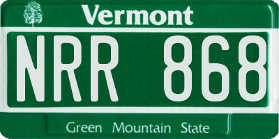 VT license plate NRR868