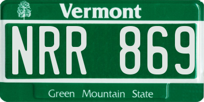 VT license plate NRR869