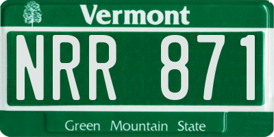 VT license plate NRR871