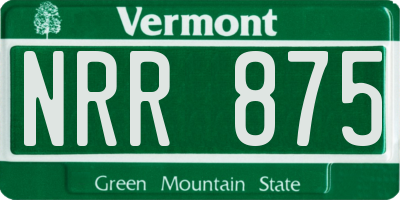 VT license plate NRR875