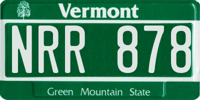 VT license plate NRR878