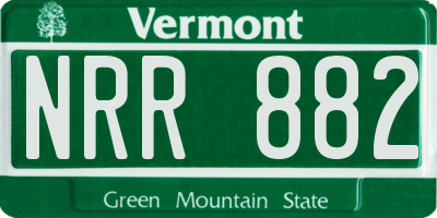 VT license plate NRR882