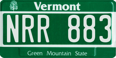 VT license plate NRR883