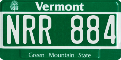 VT license plate NRR884