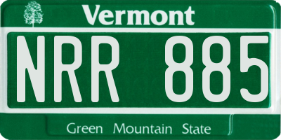 VT license plate NRR885