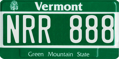 VT license plate NRR888