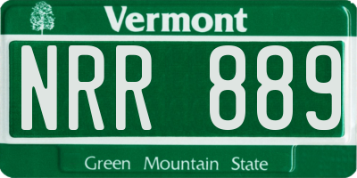 VT license plate NRR889