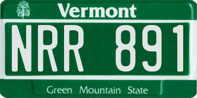 VT license plate NRR891