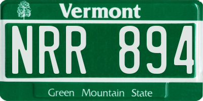 VT license plate NRR894