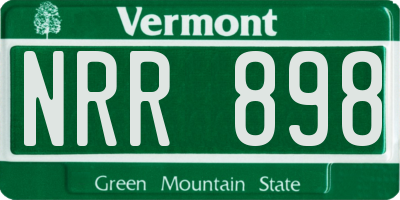 VT license plate NRR898