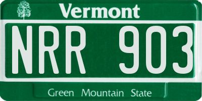 VT license plate NRR903