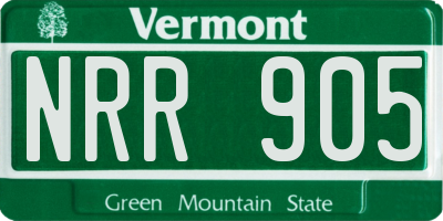 VT license plate NRR905