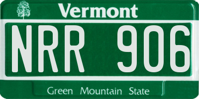 VT license plate NRR906