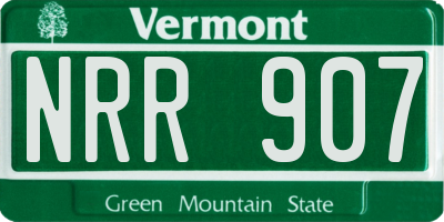 VT license plate NRR907