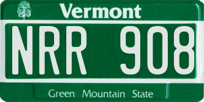 VT license plate NRR908