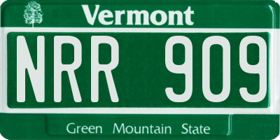 VT license plate NRR909