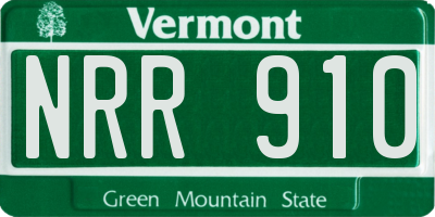 VT license plate NRR910