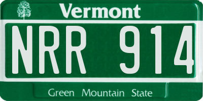 VT license plate NRR914
