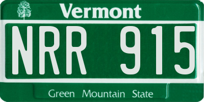 VT license plate NRR915