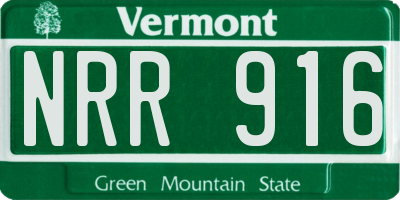 VT license plate NRR916