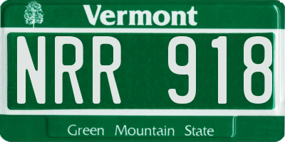 VT license plate NRR918