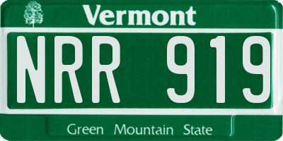 VT license plate NRR919