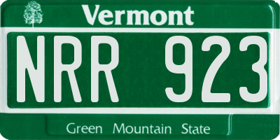 VT license plate NRR923