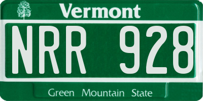 VT license plate NRR928