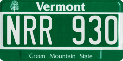 VT license plate NRR930