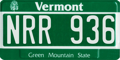 VT license plate NRR936