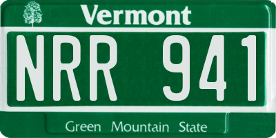 VT license plate NRR941