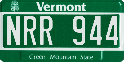 VT license plate NRR944