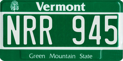 VT license plate NRR945
