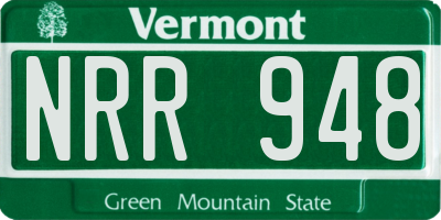 VT license plate NRR948