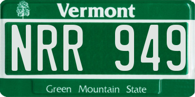 VT license plate NRR949