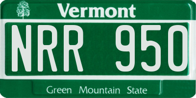 VT license plate NRR950